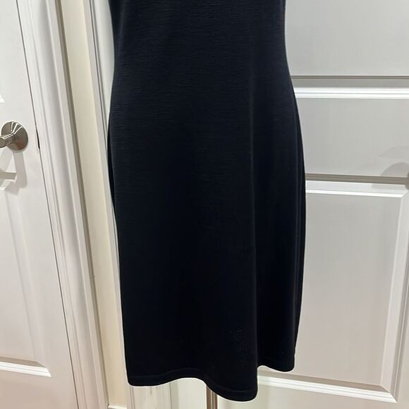 St. John Collection 70% Wool Knit Sheath Dress Size 12 Black (read description) - Picture 4 of 16